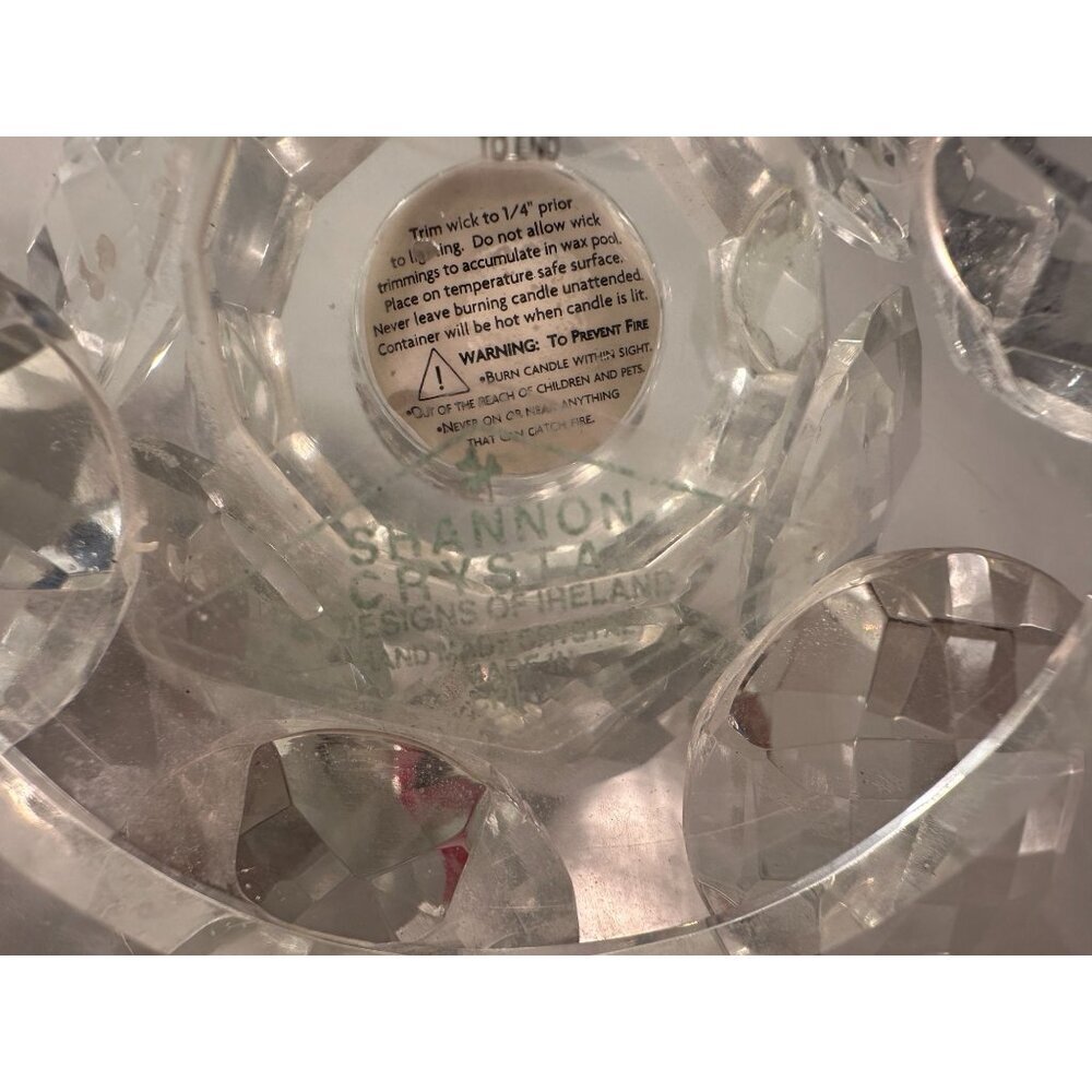 Shannon Crystal Candle Holder Lotus Flower Godinger Ireland Vintage Pair - Picture 4 of 16